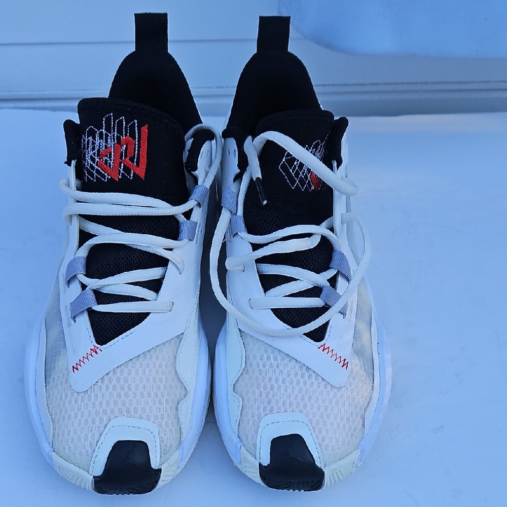 Nike Jordan One White and Black Sneakers with Red Accents